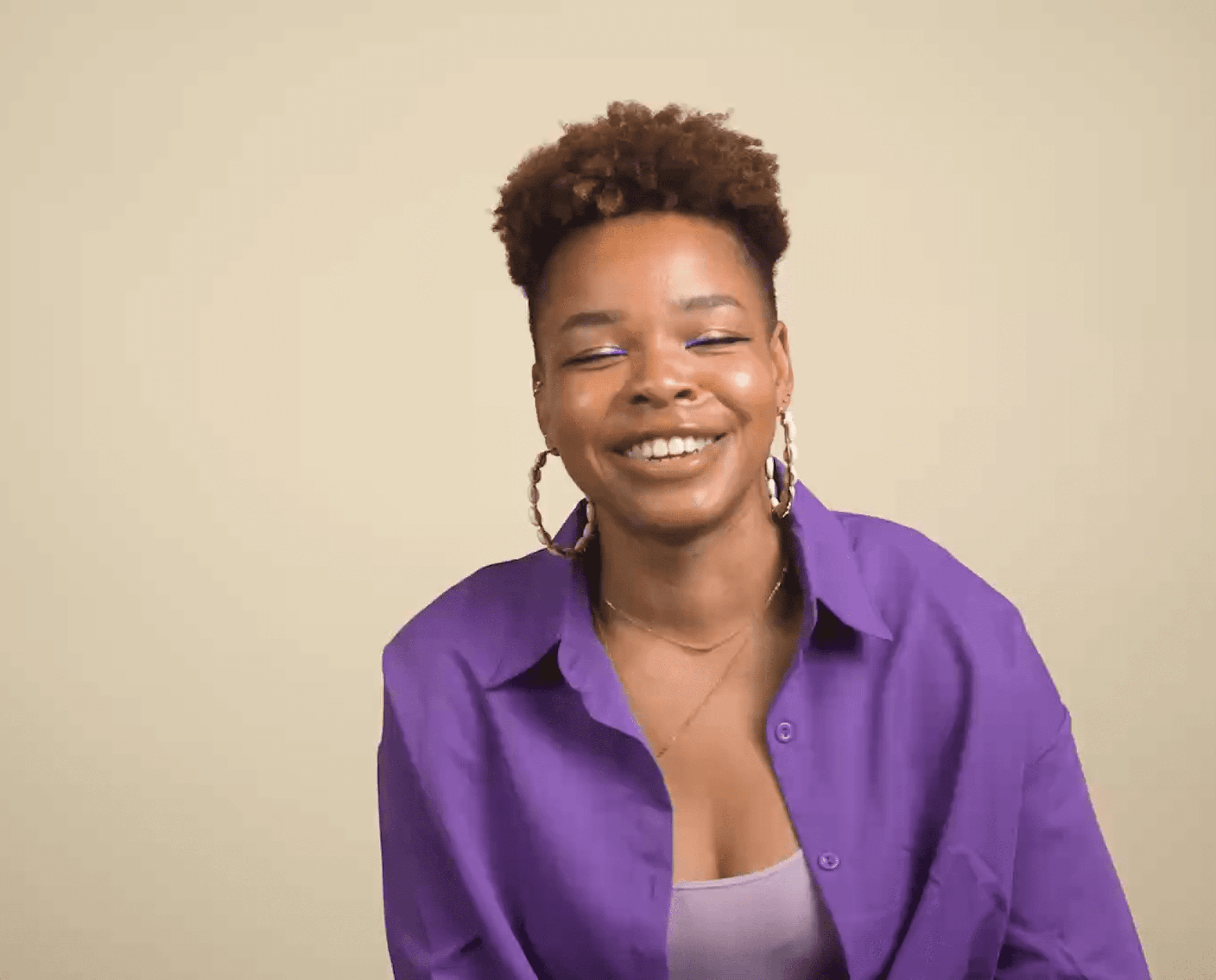 Smiling person showing connection